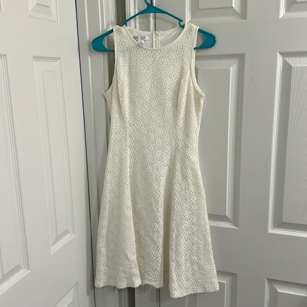 white lace covered dress NOT SEE THROUGH